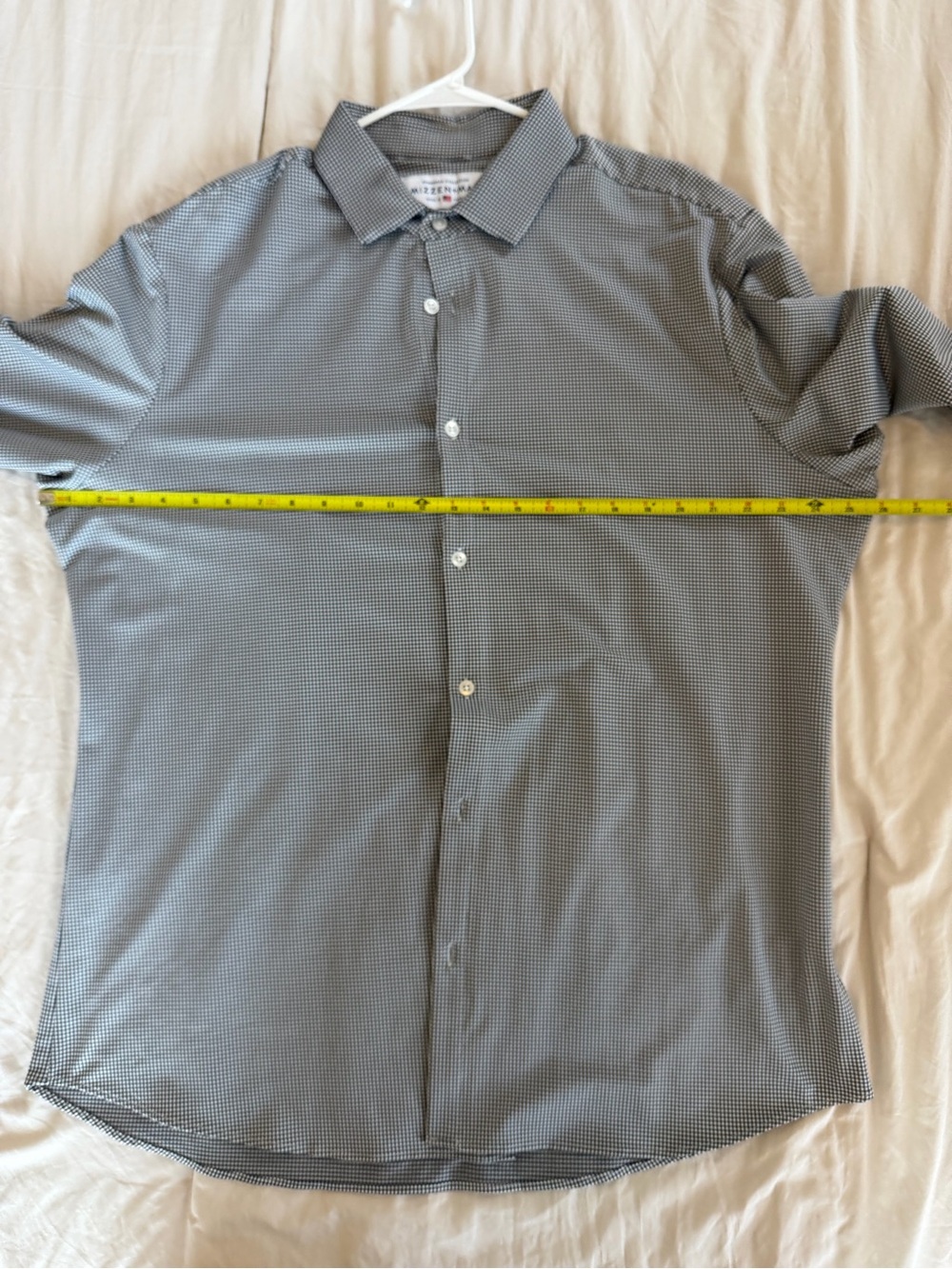 Mizzen+Main Black & White Micro-Check Casual Button-Down Shirt